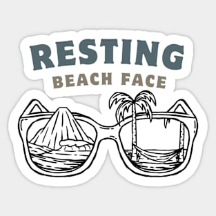Resting Beach Face - Summer Humor Vacation Mode - Funny Beach Saying | Summer Vacation Tropical Relaxation Sticker